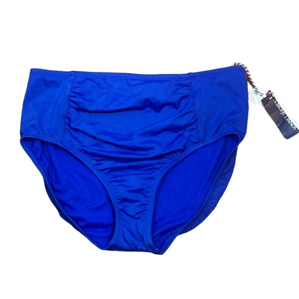 Sonnet Shores Blue High Rise Swim Bottoms,‎ Size 16, NWT